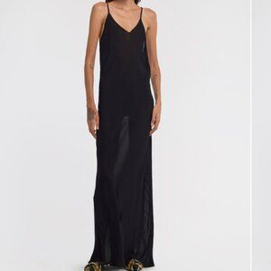Roberto Cavalli Black Maxi Slip Dress